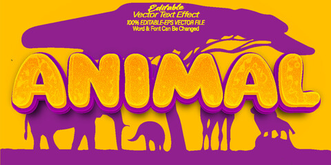 Animal  Vector Text Effect Editable Alphabet Zoo Safari Jungle Forest Wildlife