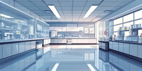 Fototapeta premium Automated pharmaceutical clean room with optimized airflow systems