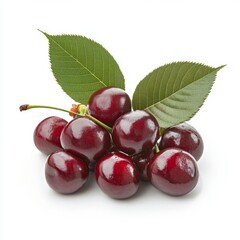 Close up of cherry on an isolated white background