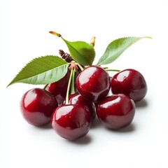 Close up of cherry on an isolated white background