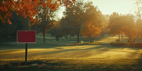 Private Property Sign on a Golf Course