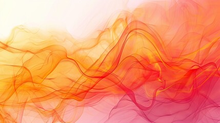 Abstract Artwork with Intertwined Orange, Yellow, and Pink Swirls