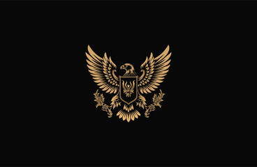 Obraz premium Eagle royal crest vintage design vector illustration