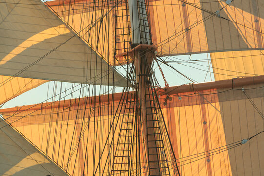 View from Odysseus, PR 90 foot sailing yacht, San Diego, California, USA