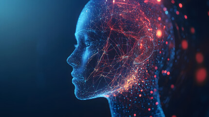 3d rendered illustration of a head in blue