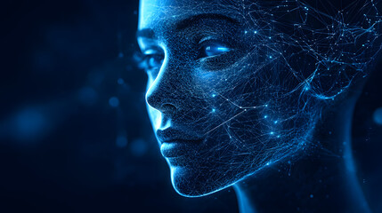 3d rendered illustration of a head in blue