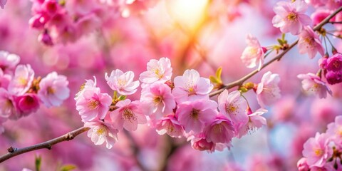 Obraz premium Beautiful pink cherry blossoms blooming in spring , nature, flowers, sakura, trees, petals, delicate, blooming, pink