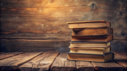 Vintage stack of old books on wooden table, vintage, books, old, stack, wooden, table, literature, reading, education