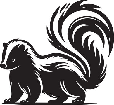 recommend clip art: skunk silhouette Black Vector, skunk line art silhouette,