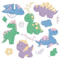 dinosaur painting drawing cute pattern child art