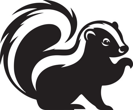 recommend clip art: skunk silhouette Black Vector, skunk line art silhouette,