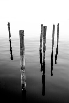 Florida freshwater lake boat dock remnants