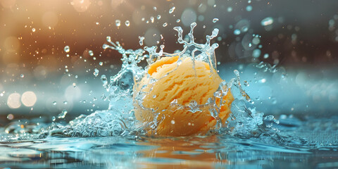 orange in water splash