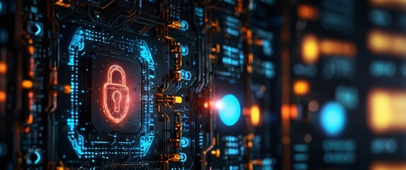 Obraz premium the importance of cyber security and digital protection in the modern business landscape. Use futuristic and sleek technology designs to convey a sense of advanced protection and security