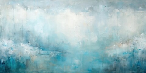 Obraz premium Serene abstract painting featuring light blue, gray, and delicate hints, serene, abstract, painting, light blue, gray, delicate