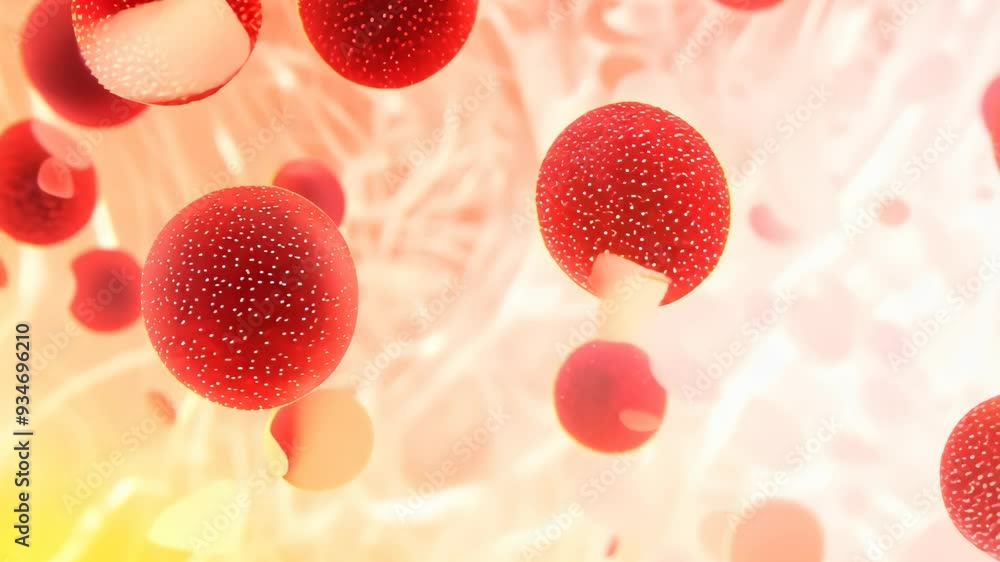 Aufkleber a vibrant scene unfolds with numerous red and white balls gracefully floating through the air, creat