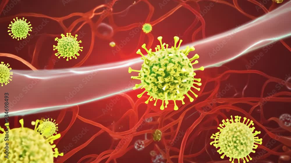 Poster close-up showcases a diverse array of cells within a cell wall, revealing intricate structures and u