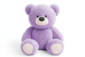 Obraz premium Soft and cuddly purple teddy bear with cheerful expression, perfect for children and gifts.