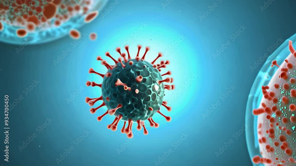 Poster close-up view showcases a corona cell, highlighting its intricate structure and unique features that
