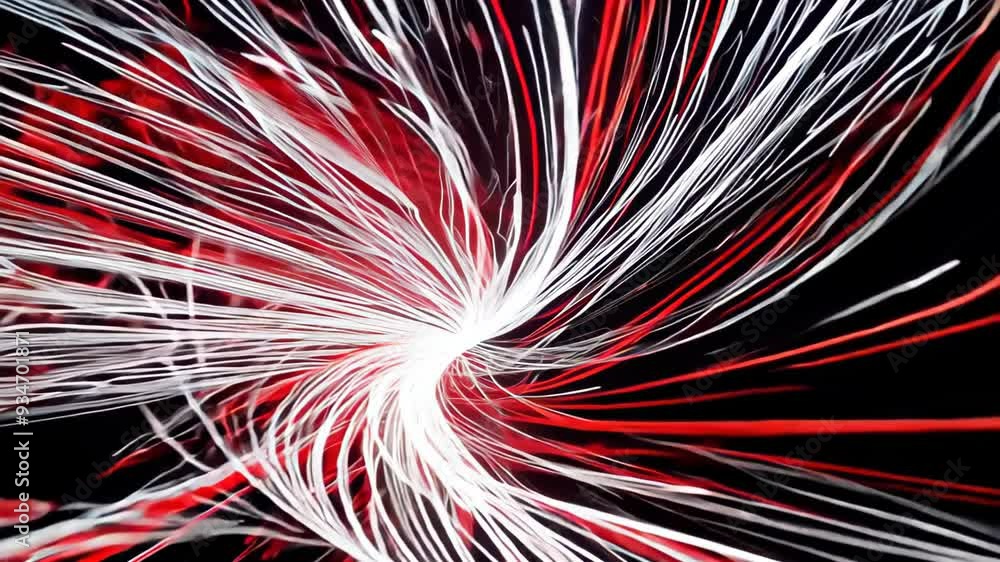 Aufkleber a captivating abstract image showcasing vibrant red and white light streaks gracefully flowing acros