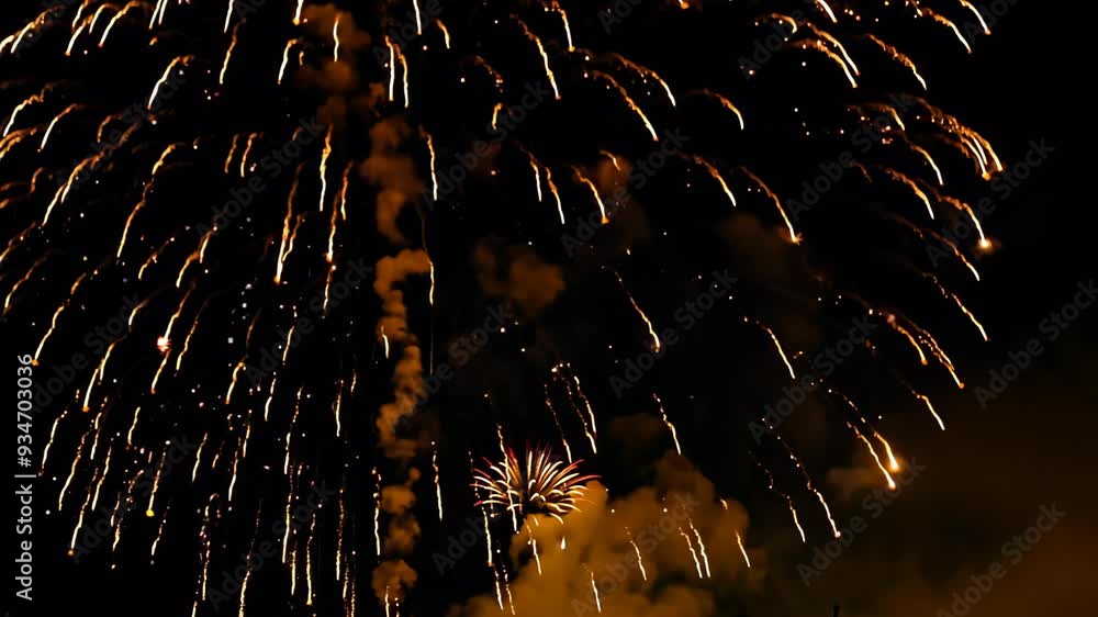Aufkleber a spectacular fireworks display lights up the night sky, filling it with vibrant colors and dazzling