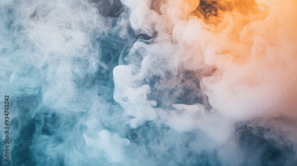 Leinwandbilder Abstract close-up of smoke clouds forming unique shapes and patterns, with a focus on the fluidity and textures