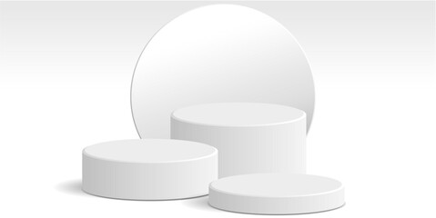 cylinder podium tube circle podium stage 3d Abstract minimal scene mockup products display studio, Stage showcase. Vector geometric forms