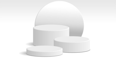 cylinder podium tube circle podium stage 3d Abstract minimal scene mockup products display studio, Stage showcase. Vector geometric forms