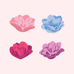 Flower Clip Art Hand Drawn Decorative Vector