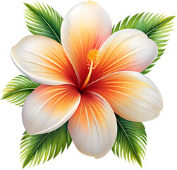 Fototapeta premium Tropical Plants and Flowers PNG Photo Overlays - High-Resolution Transparent Overlays Featuring Exotic Plants and Vibrant Flowers for Creating Lush, Tropical Scenes for Creative and Design Project. AI