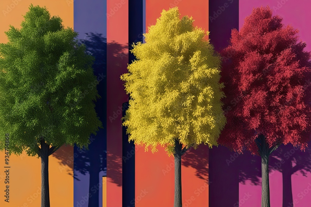 Poster dynamic bold 3d tree shadow overlay for vibrant design projects