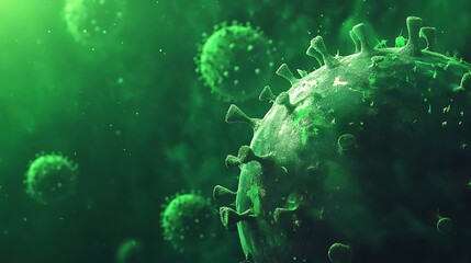 Fototapeta premium Microscopic View of a Coronavirus Cell