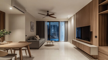 Fototapeta premium A photo of a modern minimalist dining room