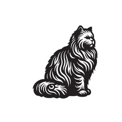 A cat vector style,silhouette white background illustration 