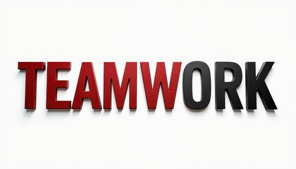 The word 'TEAMWORK' in bold red and black letters against a white background.