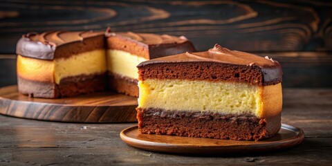 Delicious fusion of butter cake and chocolate cake , dessert, baking, cake, sweet, homemade, pastry, bakery, confectionery