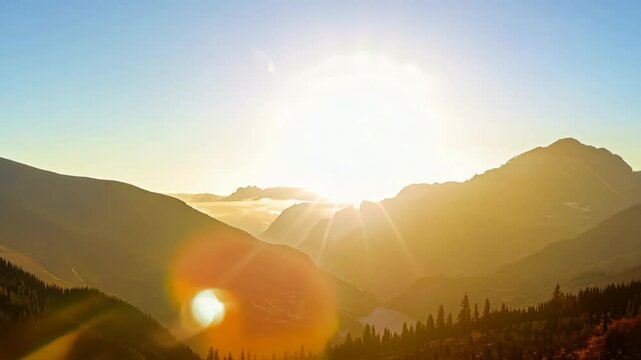 Morning Glory: Sun Rising Over Mountains in Timelapse Photography