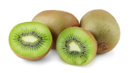 Fresh Kiwi Fruit Isolated on White Background