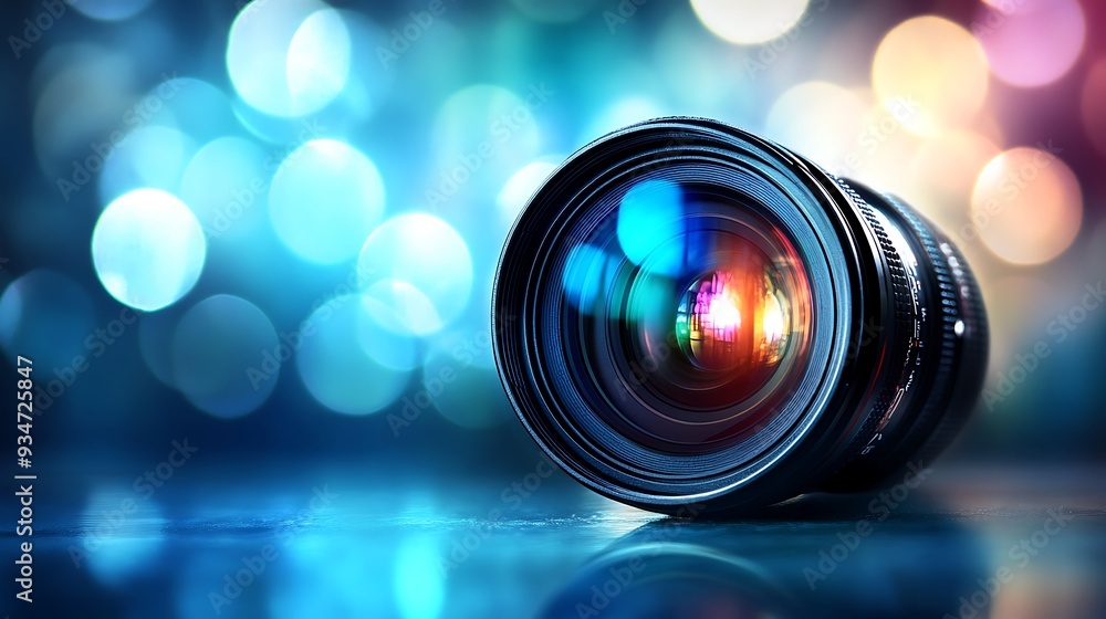 Poster camera lens with bokeh background