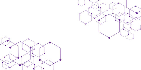 Vector geometric abstract background with simple hexagonal elements. Science technology and medical concept