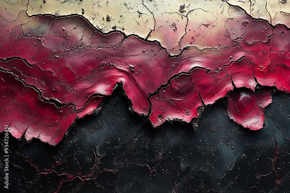 Poster cracks beneath the surface a surreal image of a figure whose skin is cracking and peeling away to re