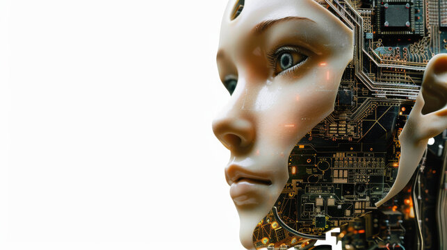 3D Robotics intelligent robot automation engineering technology humanoid artificial intelligence machine learning isolated white background