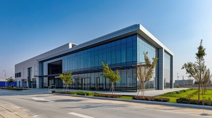 Obraz premium A clean energy factory using only recycled materials in construction