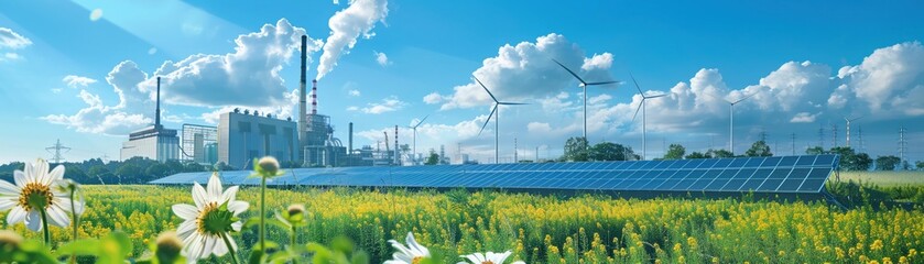 A clean energy factory with a biodiversity garden