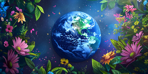 Illustration of World Earth Day Background of Culture

