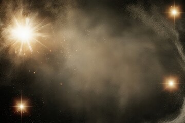 Retro Film Style Textured Backdrop with Dust Grain and Glowing Flares