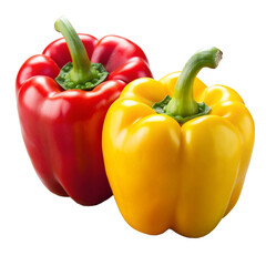Isolated Yellow Paprika Sweet Pepper on Clear Background - Ideal for Graphic Design