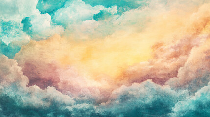 Pastel cloudscape with a sunset glow pastel background