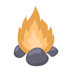 Campfire outdoor vector illustration