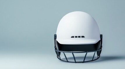 Fototapeta premium A modern white sports helmet with a sleek design, perfect for showcasing safety gear in athletics.